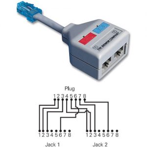  : Siemon YT4-E2-U2 - разветвитель RJ-45 на два гнезда (4Pr.T568A/T568B -> 2Pr.10BASE + 2Pr.USOC)